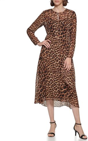 TOMMY HILFIGER Women's Button Neck Midi Dress in Kuwait