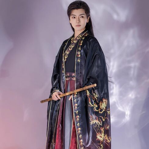 Hanfu Men's Jin Style Chinese Style Wei Jin Style Ru Skirt Large Sleeved Shirt in Saudi Arabia