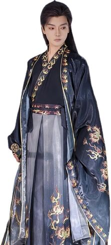 Hanfu Men's Jin Style Chinese Style Wei Jin Style Ru Skirt Large Sleeved Shirt in Saudi Arabia