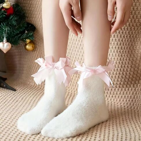 SIROLISA Fuzzy Short Cat Paw Socks, Soft 3D Paw Pad Toe Beans Stockings for Women in Saudi Arabia