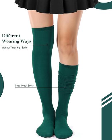 Ramede Women Thigh High Socks Over the Knee High Sock Extra Long Striped Leg Warmers Halloween Costume in Saudi Arabia