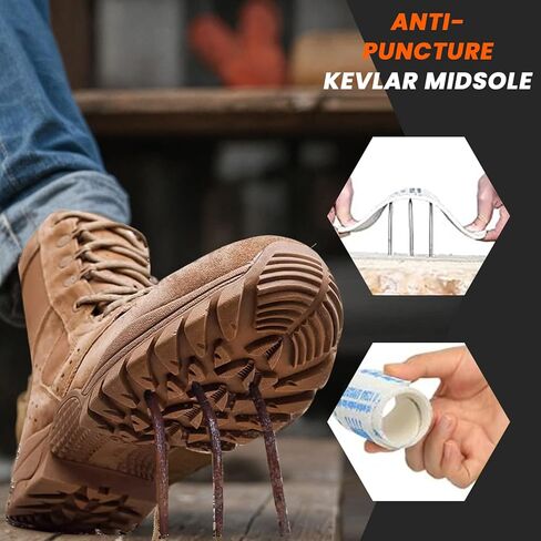 Lightweight Men’s Tactical Military Boots with YKK Side Zipper, Genuine Suede Waterproof Combat Work Boots for Outdoor & Duty in Saudi Arabia
