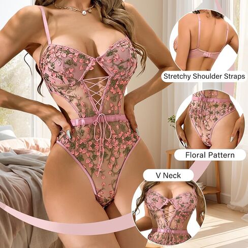 Lingerie for Women Sexy Teddy Bodysuit One Piece Sexy Lingerie Set Exotic Lace Babydoll Outfits Nightie Dress for Women in Saudi Arabia