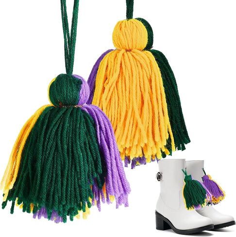 2 Pcs Mardi Gras Boots Tassel Fuzzy Boots Cover Boot Sleeves Mardi Gras Marching Boots Tassel Majorette Boots Tassel for Mardi Gras Boots Women Men in Saudi Arabia