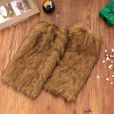 Women's Faux Fur Leg Warmer Winter Fluffy Leg Warmers Soft Boot Cuffs Covers for Halloween Costume in Saudi Arabia