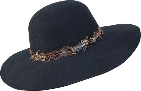 Borges & Scott Julia Boa - Wide Brim Ladies Hat - 100% Wool Felt with Feather Trim - Water Resistant in Saudi Arabia