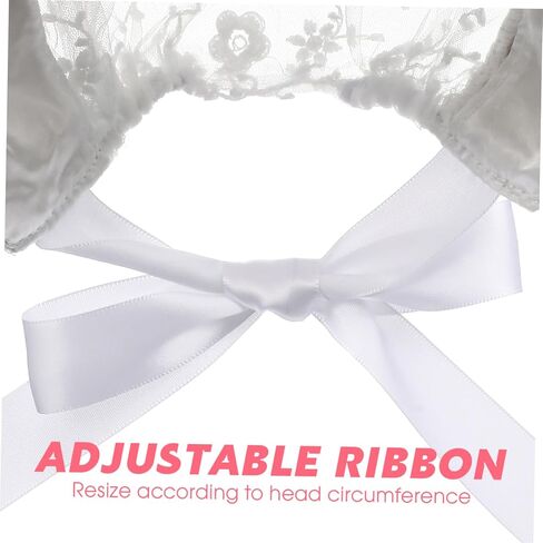 Lace Hat for Beautiful Cap for Years for Photoshoots and Special Occasions White in Saudi Arabia