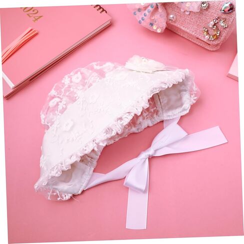 Lace Hat for Beautiful Cap for Years for Photoshoots and Special Occasions White in Saudi Arabia