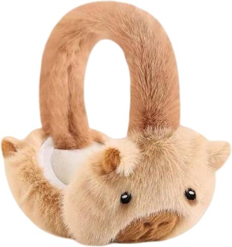 Ear Warmers Plush Cartoon Capybara Earmuffs, Foldable Winter Ear Covers with Fleece & Plush for Commuting, Skiing, Outdoor in Saudi Arabia