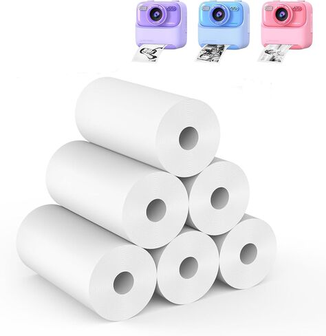 16 Rolls Camera Camera Print Paper for Kids ، Photo Printer HD Printing Printing Plant Paper Rolls for the there there the Kids White-16) in Kuwait