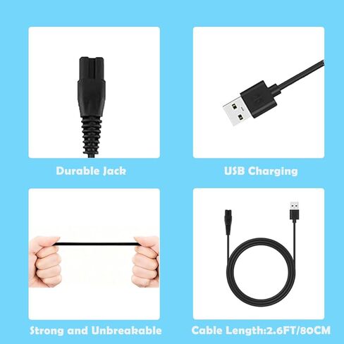 قطعتان من كابل الشاحن البديل لإزالة مسامير القدم الكهربائية للأقدام، محول كابل USB متوافق مع مزيل مسامير القدم Elmchee in Kuwait