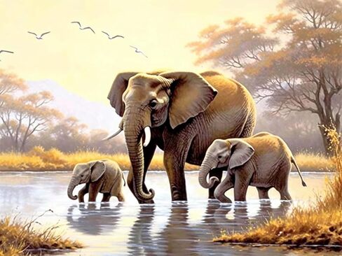 Ginfonr DIY 5D Diamond Art Kits for Adults, Animal Diamond Painting for Adults, Diamond Art Sea Otter Full Drill, Diamond Art Kits Embroidery Rhinestone Craft for Home Wall Decor 12 * 16 Inch in Kuwait