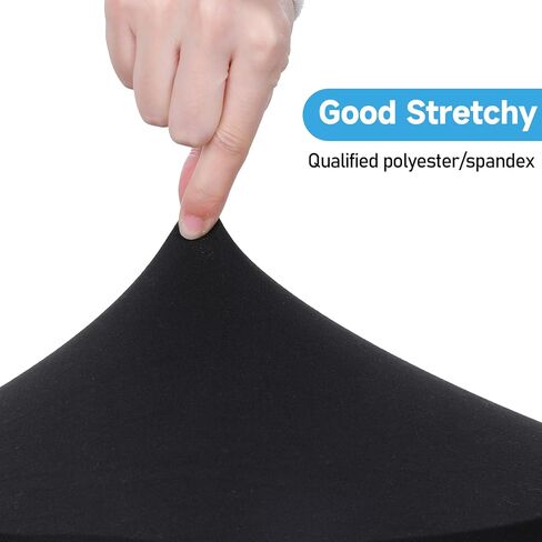 4 Pcs Stool Covers Round Stool Seat Covers Elastic Bars Stools Cover Washable Slipcovers Fit for Dia 11-14 in Bar Round Chair (Black) in Saudi Arabia