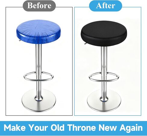 4 Pcs Stool Covers Round Stool Seat Covers Elastic Bars Stools Cover Washable Slipcovers Fit for Dia 11-14 in Bar Round Chair (Black) in Saudi Arabia