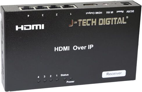 موسع J-Tech Digital ProAV غير محدود HDMI عبر موسع إيثرنت Cat6 بواسطة كابل إيثرنت واحد يصل إلى 400 قدم (جهاز الاستقبال فقط) in Saudi Arabia