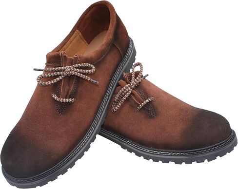 Lederhosen Men Shoes Authentic German Bavarian Trachten Oktoberfest Outfits Haferl Boots Real Leather Shoe Reddish Brown in Kuwait