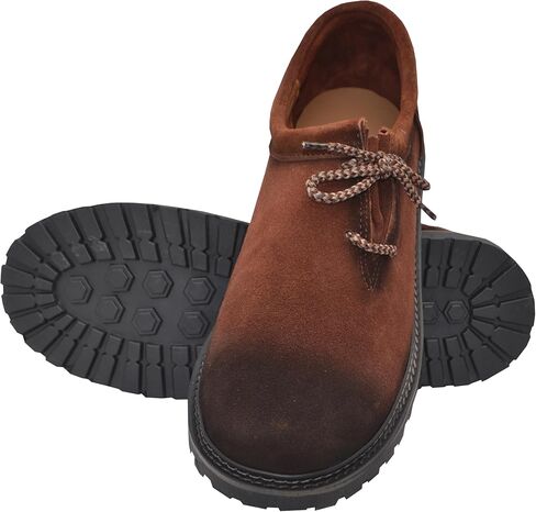 Lederhosen Men Shoes Authentic German Bavarian Trachten Oktoberfest Outfits Haferl Boots Real Leather Shoe Reddish Brown in Kuwait