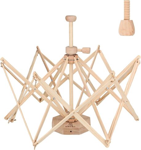Olikraft Wooden Yarn Swift - Lightweight Reverse Yarn Umbrella Swifts, Yarn Ball Swift, Skein Winder, Part of Yarn Winder and Swift Set in Kuwait