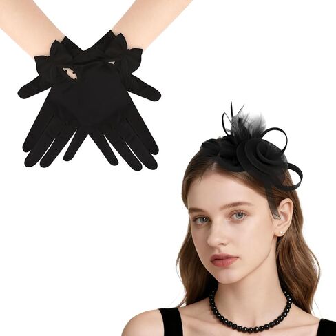 AMCAMI Fascinators Hats with Feather for Women 2025 Derby Hats Tea Party Hat with Headband and Clip in Saudi Arabia