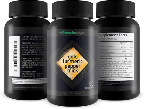 Gold Turmeric Pepper Trick - Our Best Gold Turmeric Capsules - High Absorption Curcumin with Black Pepper, Magnesium, & Vitamin D - Antioxidant & Immune Support - Premium Medical Grade Curcumin in Saudi Arabia