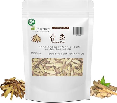Licorice Root Herbal Tea (감초) – 4oz/113g | Premium Natural Dried Korean Licorice Root | Traditional Herbal Wellness & Digestive Support | Caffeine-Free Tea | Product of Korea in Saudi Arabia