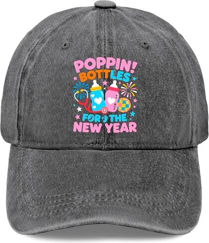 Popping Bottles for The New Year Hats for Mens Low Profile Washed Distressed in Saudi Arabia