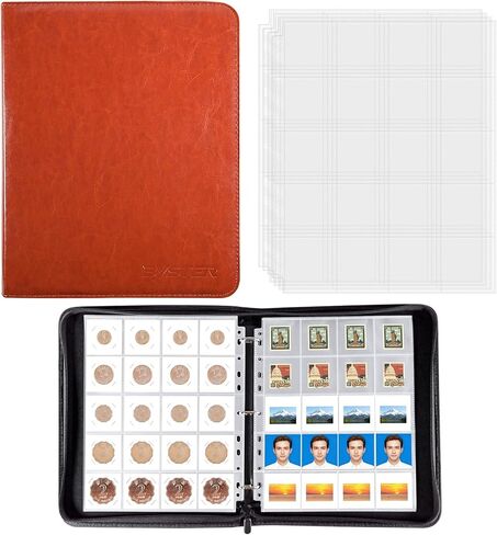30 Pack 600 Pockets 2x2" Coin Flip Sleeves, Heavy Duty Stamp Collection Pages for 3 Ring Binder, 20 Pocket Photo Slide Flips Organizer Sheet, Top Loading Clear Cardboard Coin Holder Sleeves in Saudi Arabia