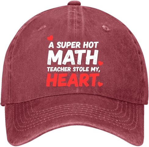 A Super Hot Math Teacher Stole My Heart Hat for Mens Aesthetic Washed in Saudi Arabia