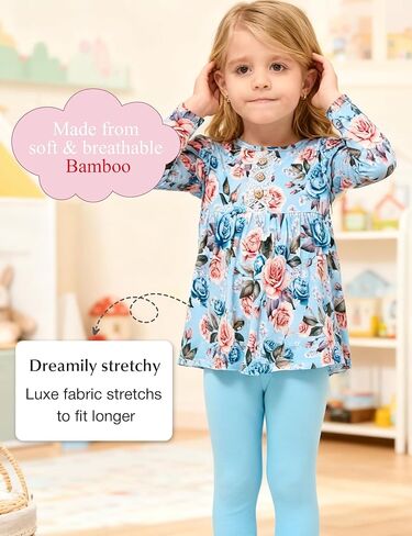 Little Girls' Clothing Sets, Bamboo-derived Viscose, Long Sleeve 2pcs Toddler Girls Outfits in Saudi Arabia
