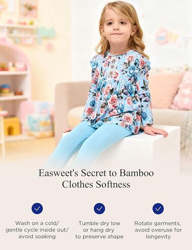 Little Girls' Clothing Sets, Bamboo-derived Viscose, Long Sleeve 2pcs Toddler Girls Outfits in Saudi Arabia