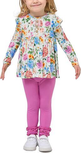 Little Girls' Clothing Sets, Bamboo-derived Viscose, Long Sleeve 2pcs Toddler Girls Outfits in Saudi Arabia