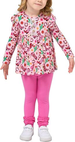 Little Girls' Clothing Sets, Bamboo-derived Viscose, Long Sleeve 2pcs Toddler Girls Outfits in Saudi Arabia