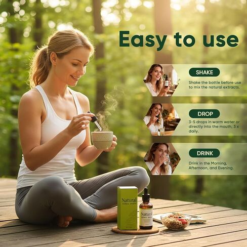 دوك قطرات عشبية طبيعية | عضوي 100% | بمستخلصات السامبونج والبانابا والستيفيا | تركيبة عشبية للصحة العامة | تركيبة طبيعية للطاقة والحيوية | 60 مل in Kuwait