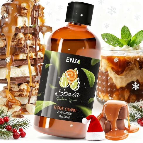 Enzo Liquid Stevia Drops Our Zero Calories Sweetener (4oz - 800 Servings/Bottle) - Cinnamon - All Natural flavoring with No Artificial Additives & Filler Ingredient in Saudi Arabia