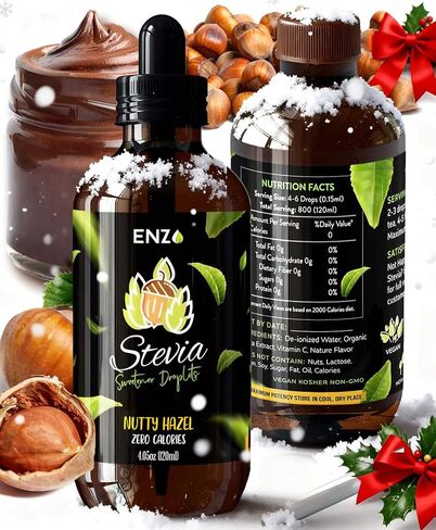 Enzo Liquid Stevia Drops Our Zero Calories Sweetener (4oz - 800 Servings/Bottle) - Cinnamon - All Natural flavoring with No Artificial Additives & Filler Ingredient in Saudi Arabia