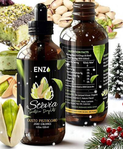 Enzo Liquid Stevia Drops Our Zero Calories Sweetener (4oz - 800 Servings/Bottle) - Cinnamon - All Natural flavoring with No Artificial Additives & Filler Ingredient in Saudi Arabia