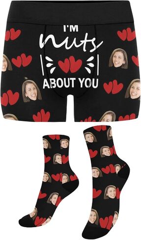 Custom Mens Underwear Boxer Briefs, Socks with Faces on Them Custom Gifts for Boyfriend & Husband in Saudi Arabia