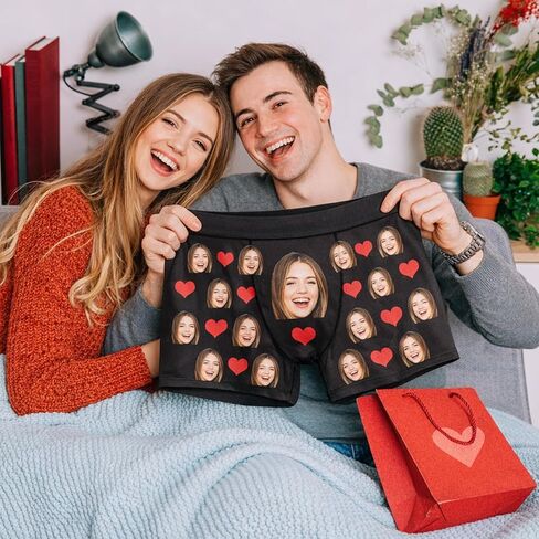 Custom Mens Underwear Boxer Briefs, Socks with Faces on Them Custom Gifts for Boyfriend & Husband in Saudi Arabia
