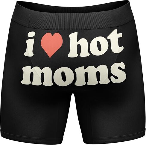 تي شيرت Crazy Dog للرجال بوكسر مضحك I Heart Hot Moms برسومات ساخرة للرجال in Saudi Arabia