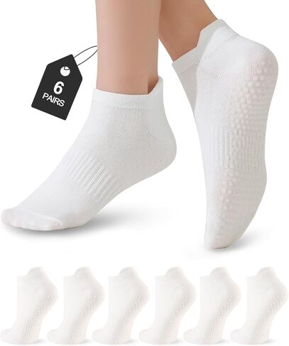 6 Pairs Pilates Socks with Grips for Women in Saudi Arabia