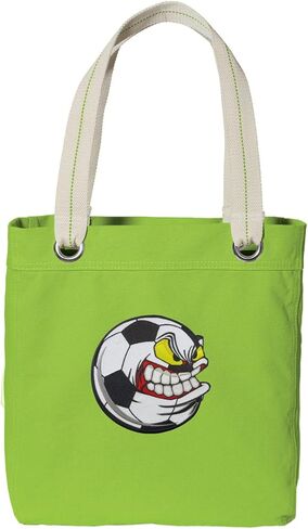 Broad Bay Soccer Nut Tote Bag RICH Dye Washed COTTON CANVAS FASHION LIME in Saudi Arabia