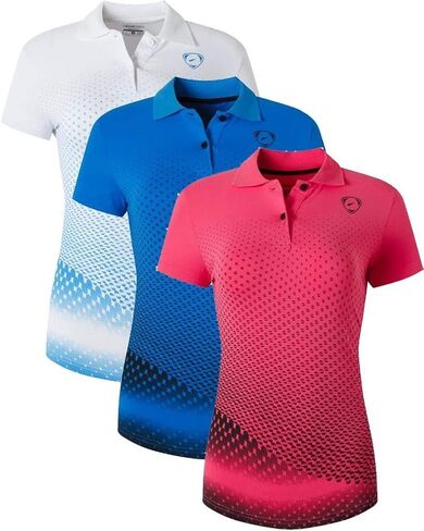 3 Pack Women's Short Sleeve Fit Sport Polo Tee Shirts T-Shirts Tshirt Tops Poloshirt Golf Tennis Pickleball SWT251 in Saudi Arabia