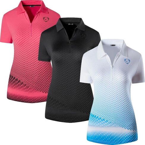 3 Pack Women's Short Sleeve Fit Sport Polo Tee Shirts T-Shirts Tshirt Tops Poloshirt Golf Tennis Pickleball SWT251 in Saudi Arabia