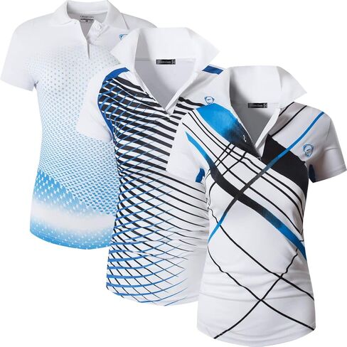 3 Pack Women's Short Sleeve Fit Sport Polo Tee Shirts T-Shirts Tshirt Tops Poloshirt Golf Tennis Pickleball SWT251 in Saudi Arabia