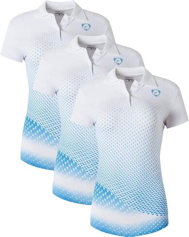 3 Pack Women's Short Sleeve Fit Sport Polo Tee Shirts T-Shirts Tshirt Tops Poloshirt Golf Tennis Pickleball SWT251 in Saudi Arabia
