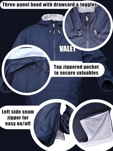 Smart People Clothing Valet Zipped Pocket Anorak with Reflective Decorations Front and Back. in Saudi Arabia