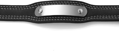 Gem Stone King Men's Engravable Personalized Stainless Steel and Black Leather ID Bracelet (Length 8.5 Inch, Width 22MM, With Adjustable Watch Clasp) in Saudi Arabia