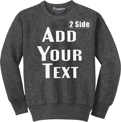TEEAMORE Custom Youth Crewneck Sweatshirts Add Your Text Team Name Number Front Back Side in Saudi Arabia
