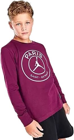 Jordan X Paris Saint-Germain Mirror Logo Long Sleeve Boys Active Shirts & Tees in Saudi Arabia