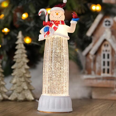 عيد الميلاد سنو غلوب 12 "فانوس رجل ثلج مضاء مع الموسيقى 6H الموقت، USB/بطارية تعمل، عيد الميلاد ديكور المنزل في الأماكن المغلقة in Kuwait